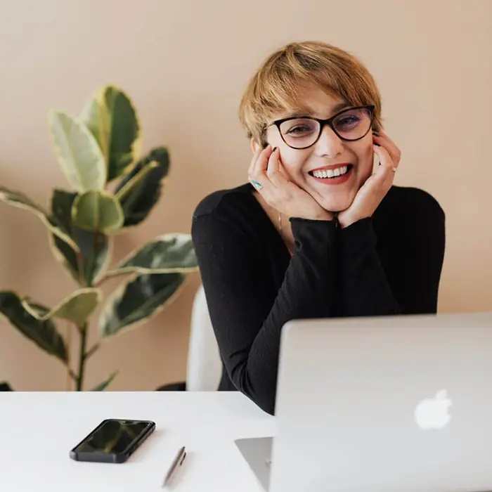 smiling client